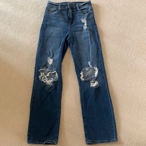 Vestique “Sneakpeek” Boutique Brand Ripped Holes Denim Jeans Size 27 Flare